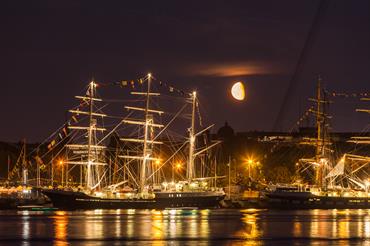 Riga harbour by night